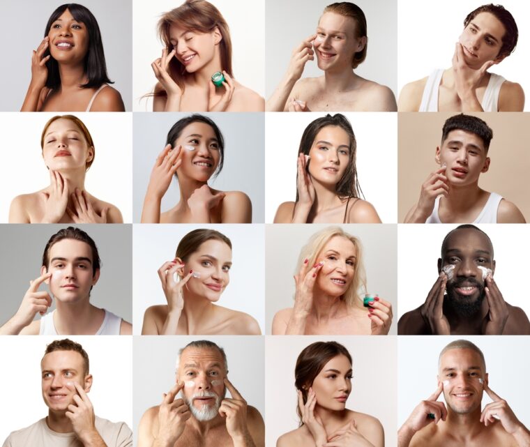 男女それぞれの肌の違いを示した画像